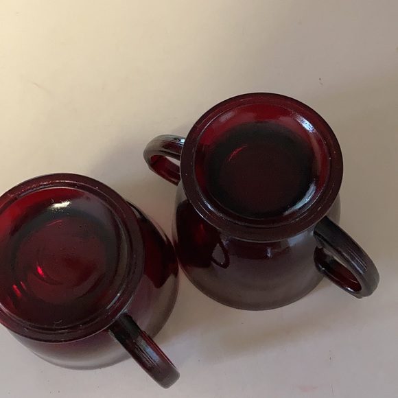 Vintage Ruby Red Cream and Sugar - Picture 4 of 10